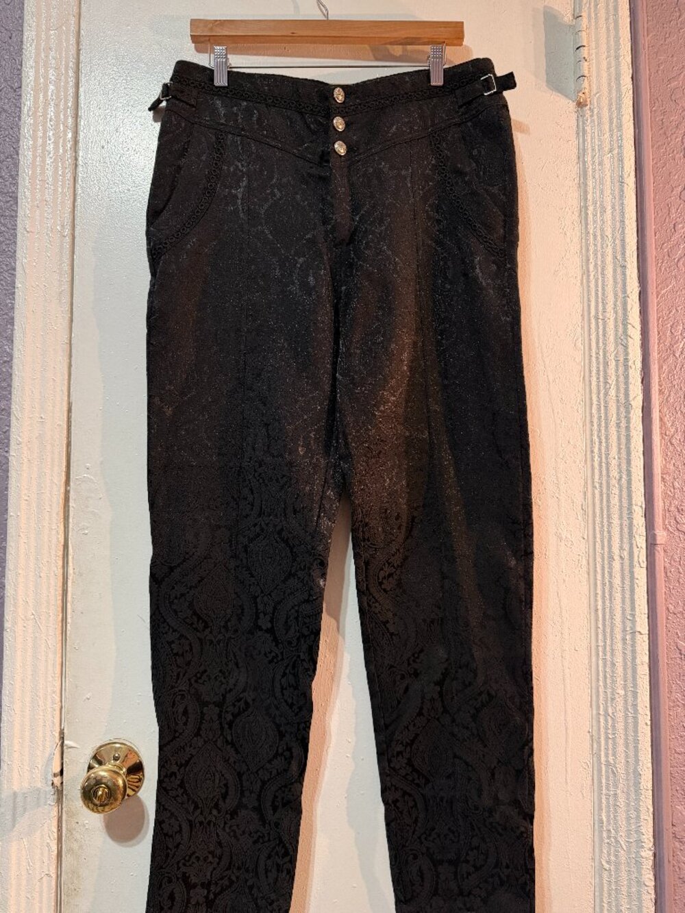 VATPAVE Mens Gothic Pants Costume Trousers Steampunk Victorian Pants Medium